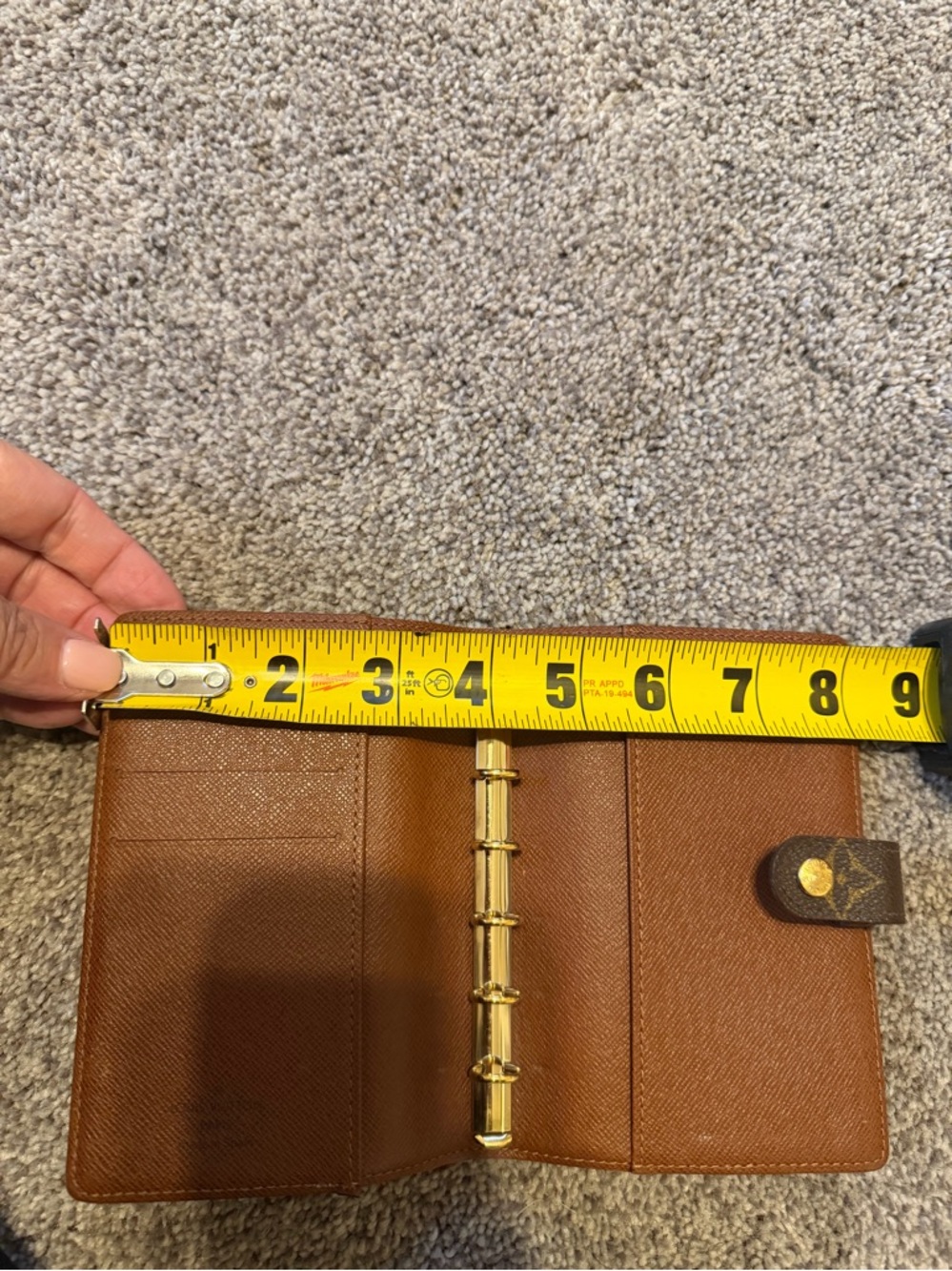Authentic Louis Vuitton Brown and Gold Monogram Card Holder/Agend small